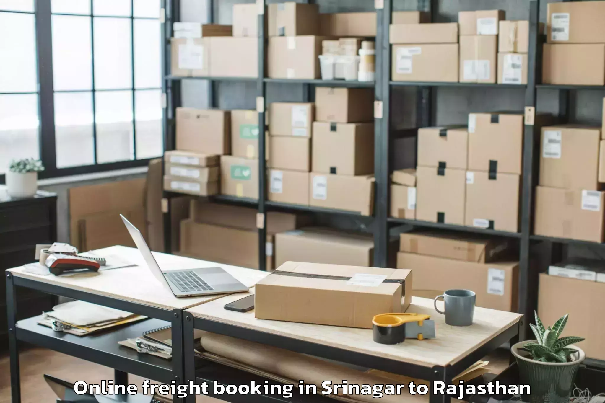 Srinagar to 7lc Online Freight Booking Booking